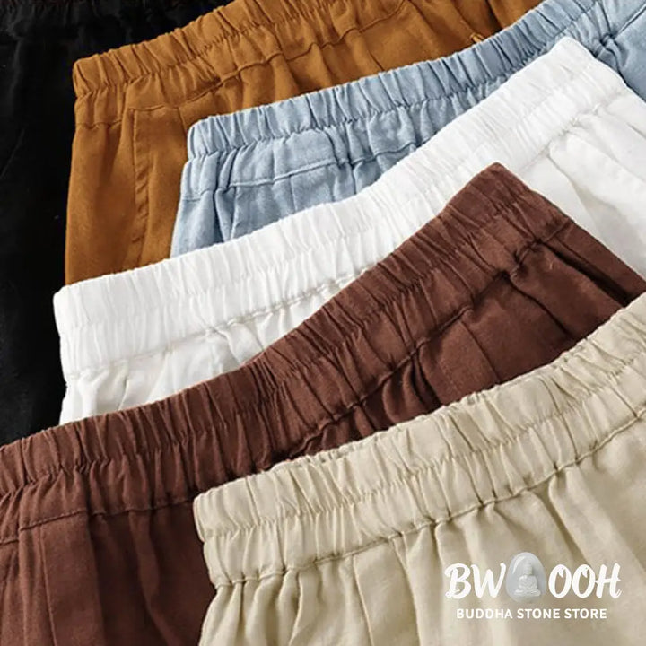 Buddha Stones Casual Solid Color Women’s Cotton Shorts With Pockets - Women’s Shorts