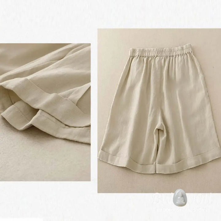 Buddha Stones Casual Solid Color Women’s Cotton Shorts With Pockets - Women’s Shorts