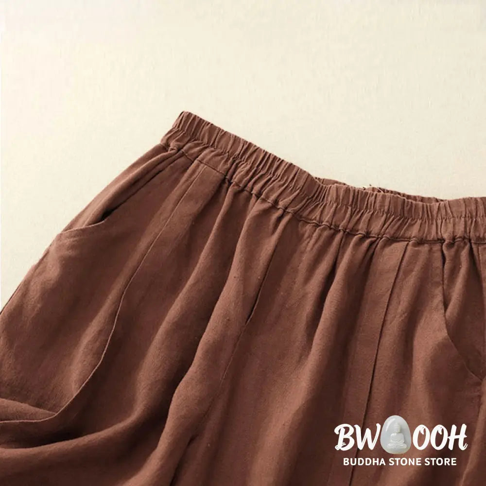 Buddha Stones Casual Solid Color Women’s Cotton Shorts With Pockets - Women’s Shorts