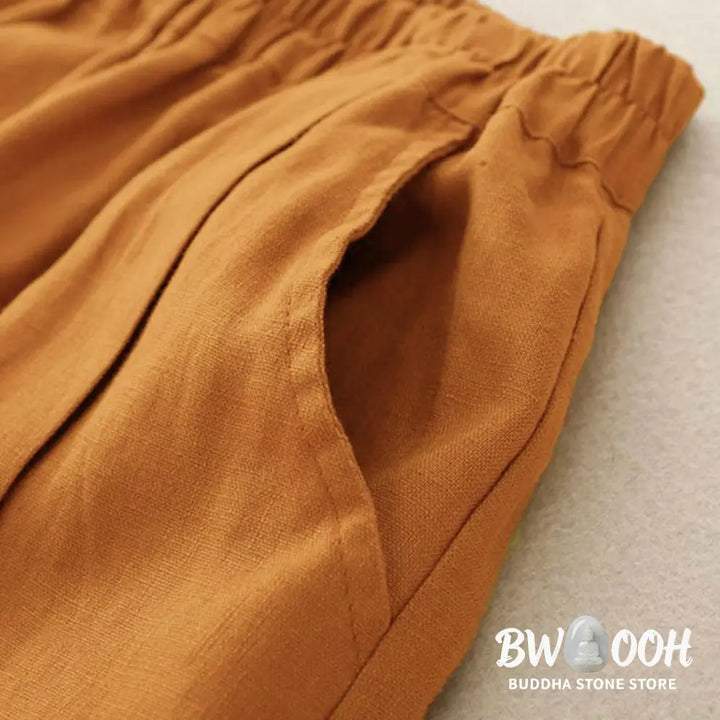 Buddha Stones Casual Solid Color Women’s Cotton Shorts With Pockets - Women’s Shorts