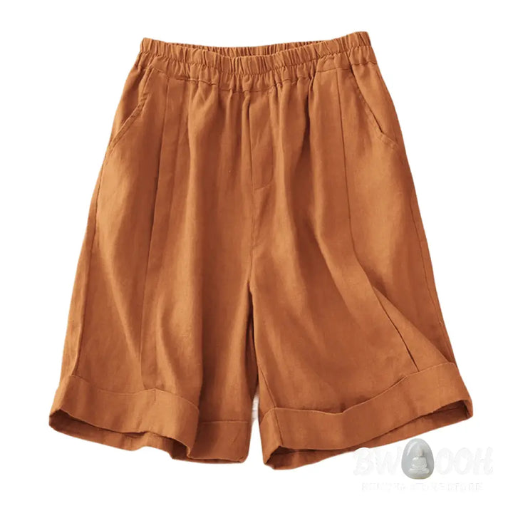 Buddha Stones Casual Solid Color Women’s Cotton Shorts With Pockets - Women’s Shorts