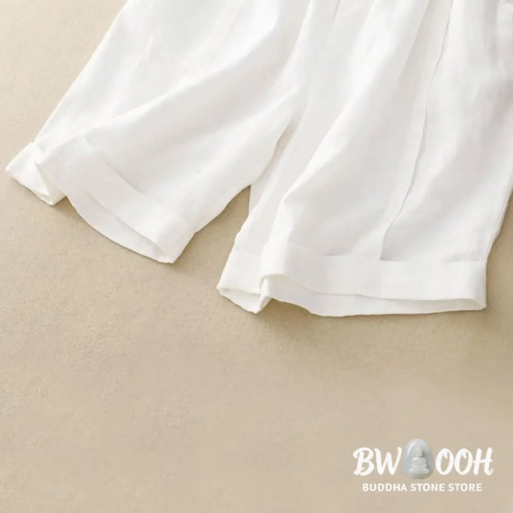Buddha Stones Casual Solid Color Women’s Cotton Shorts With Pockets - Women’s Shorts