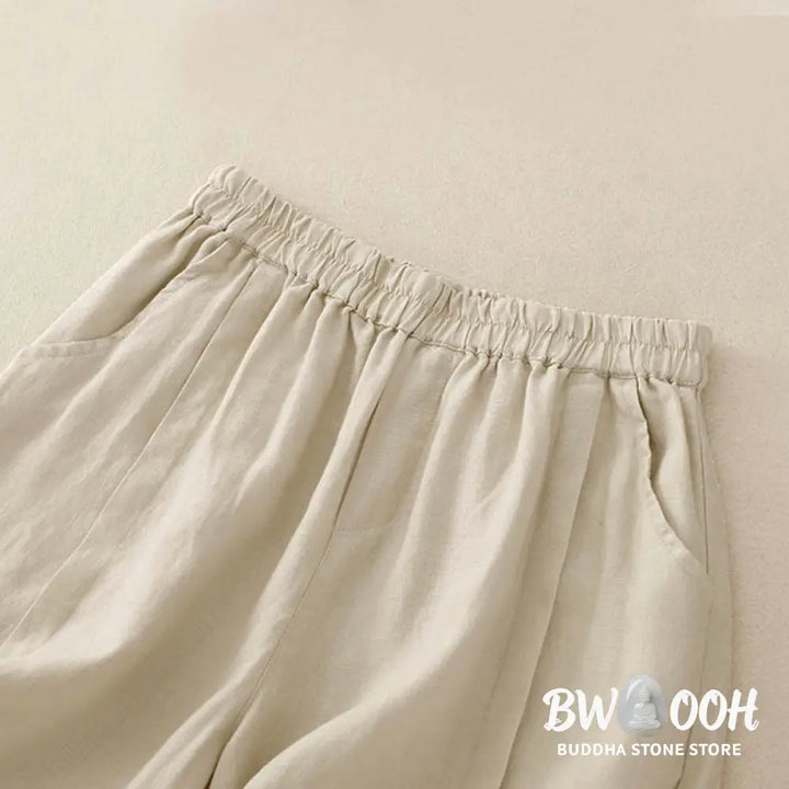 Buddha Stones Casual Solid Color Women’s Cotton Shorts With Pockets - Women’s Shorts