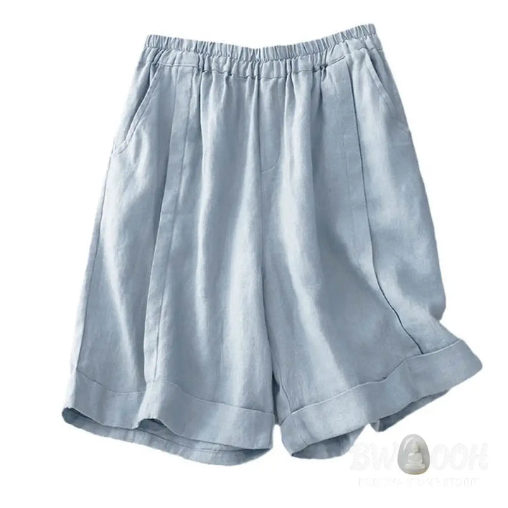Buddha Stones Casual Solid Color Women’s Cotton Shorts With Pockets - Women’s Shorts