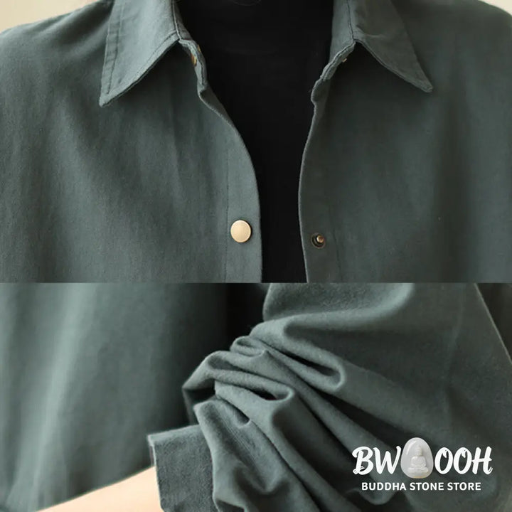 Buddha Stones Casual Solid Color Women’s Long Sleeve Jacket With Pockets - Women’s Jacket