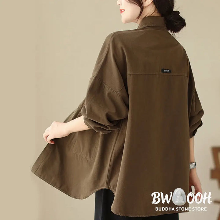 Buddha Stones Casual Solid Color Women’s Long Sleeve Jacket With Pockets - Women’s Jacket