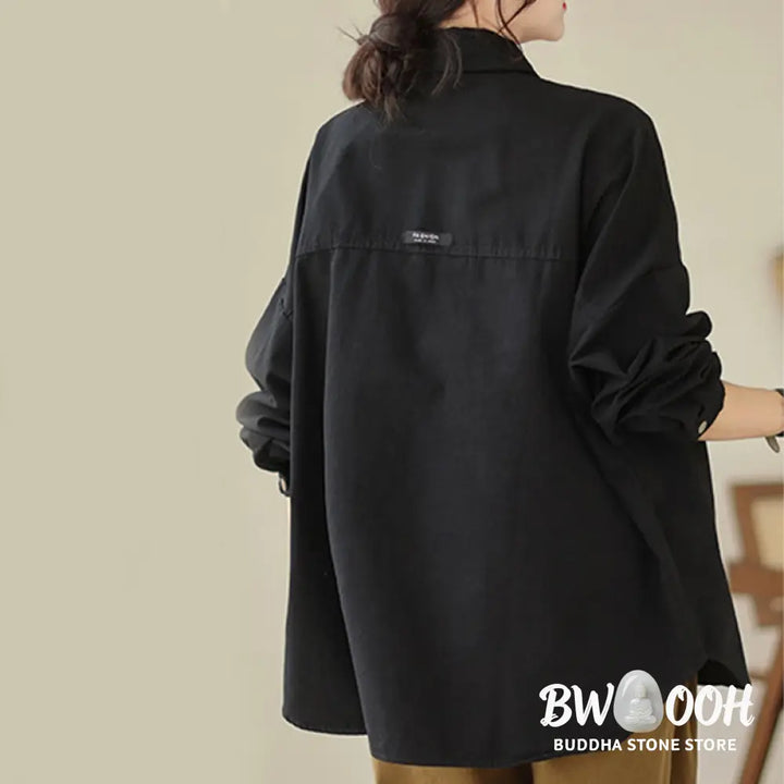 Buddha Stones Casual Solid Color Women’s Long Sleeve Jacket With Pockets - Women’s Jacket