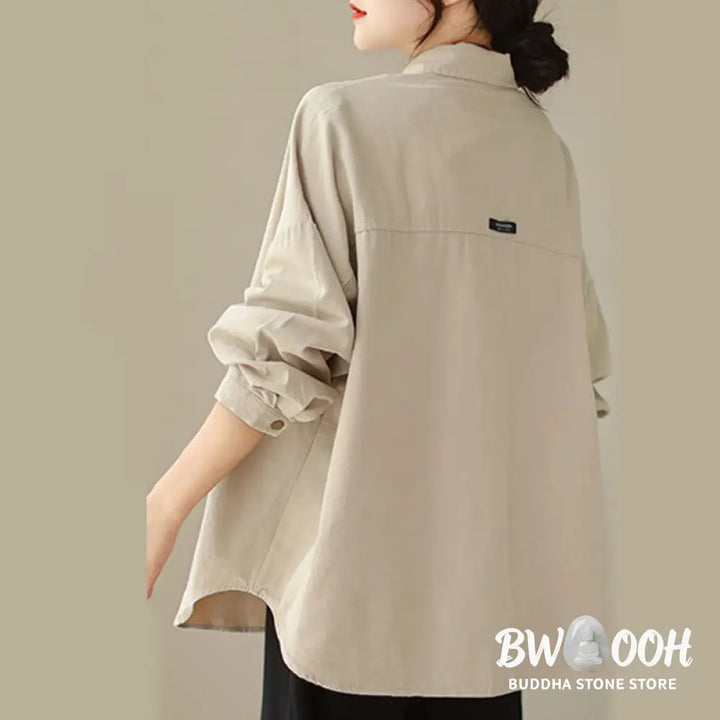 Buddha Stones Casual Solid Color Women’s Long Sleeve Jacket With Pockets - Women’s Jacket