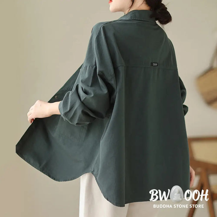 Buddha Stones Casual Solid Color Women’s Long Sleeve Jacket With Pockets - Women’s Jacket