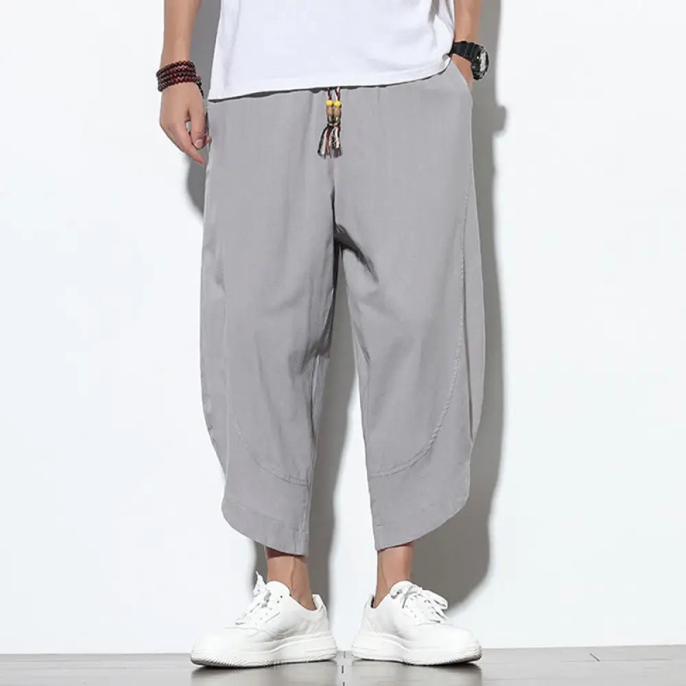 BWOOOH printed harem pants - Casual Summer Drawstring 7-8 Length Line