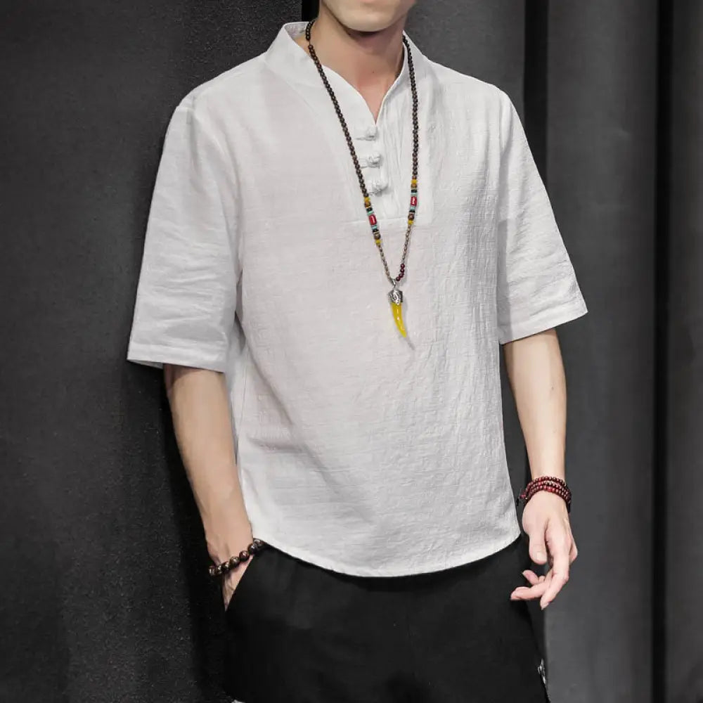 BWOOOH Casual Summer Half Sleeve Shirt Cotton Men Clothin