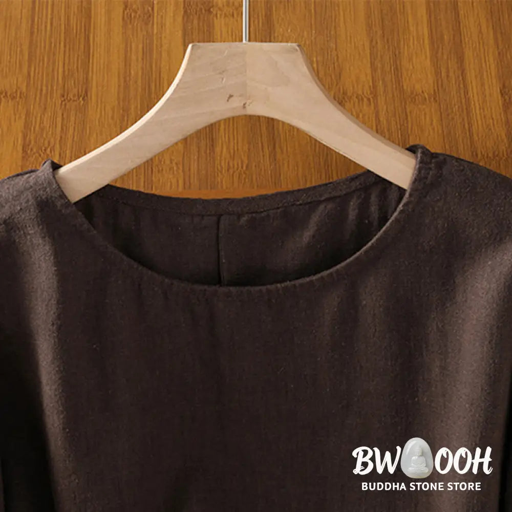 Buddha Stones Casual Summer Plain Crew Neck Women’s Cotton Short Sleeve T-Shirt - Women’s T-Shirts