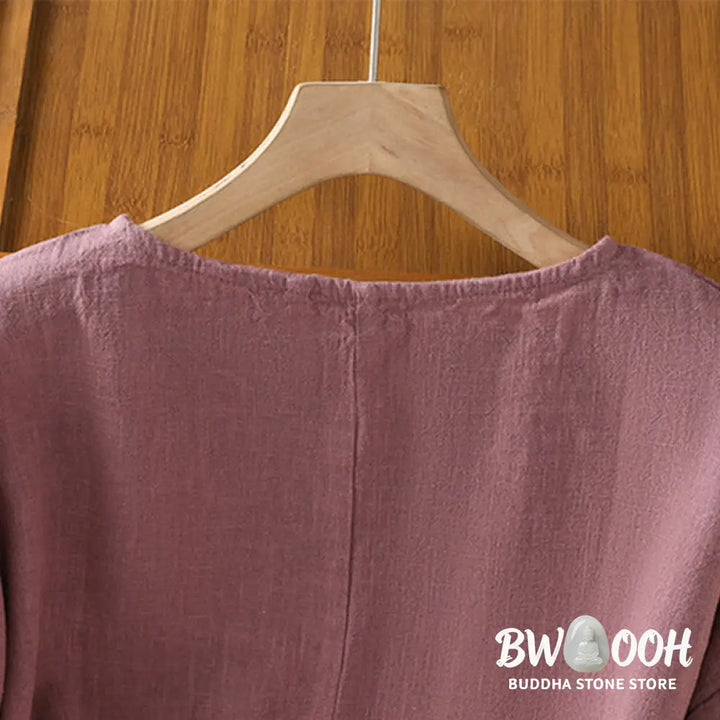 Buddha Stones Casual Summer Plain Crew Neck Women’s Cotton Short Sleeve T-Shirt - Women’s T-Shirts