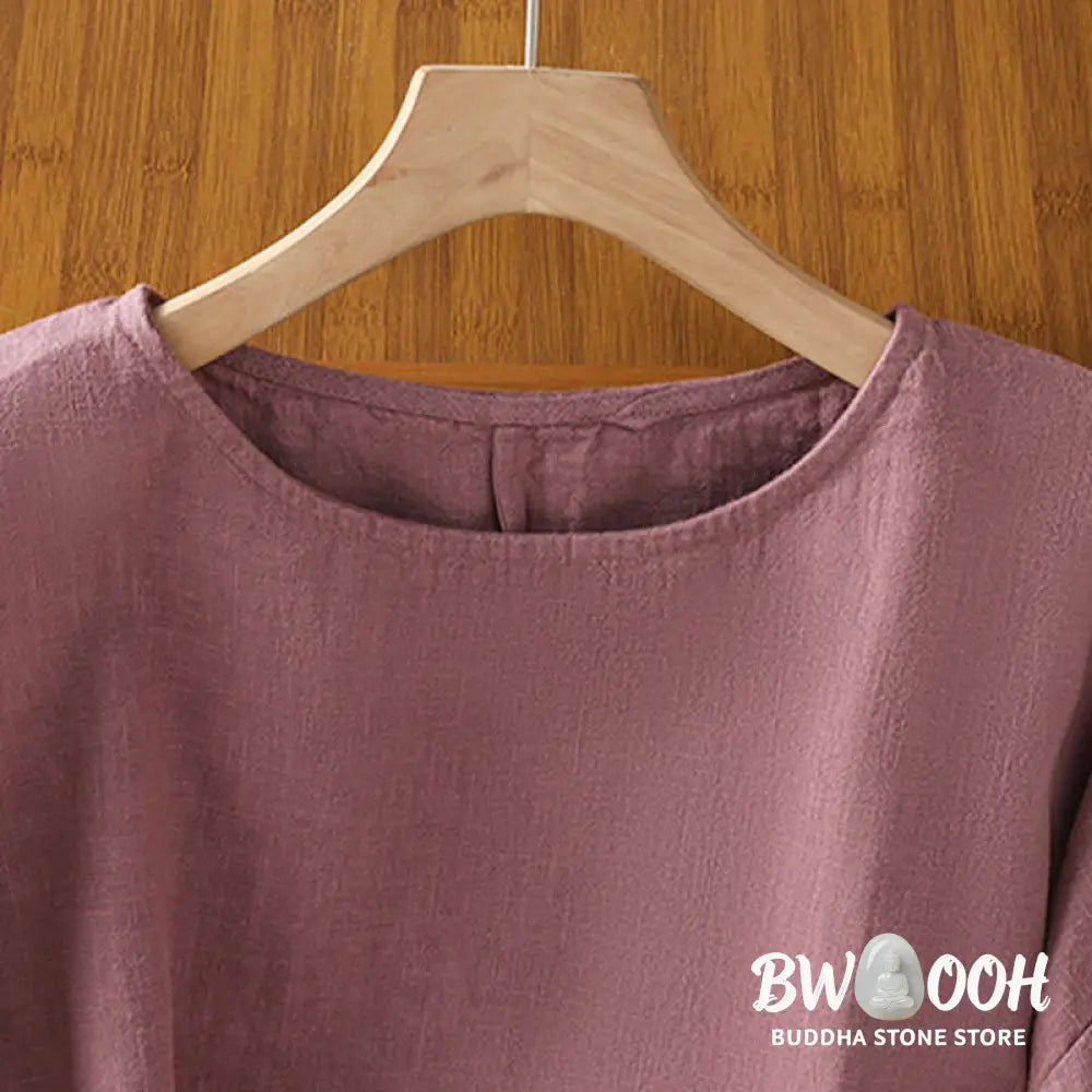 Buddha Stones Casual Summer Plain Crew Neck Women’s Cotton Short Sleeve T-Shirt - Women’s T-Shirts