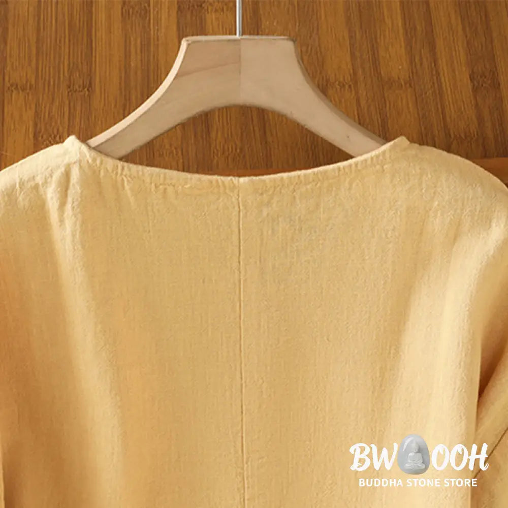 Buddha Stones Casual Summer Plain Crew Neck Women’s Cotton Short Sleeve T-Shirt - Women’s T-Shirts