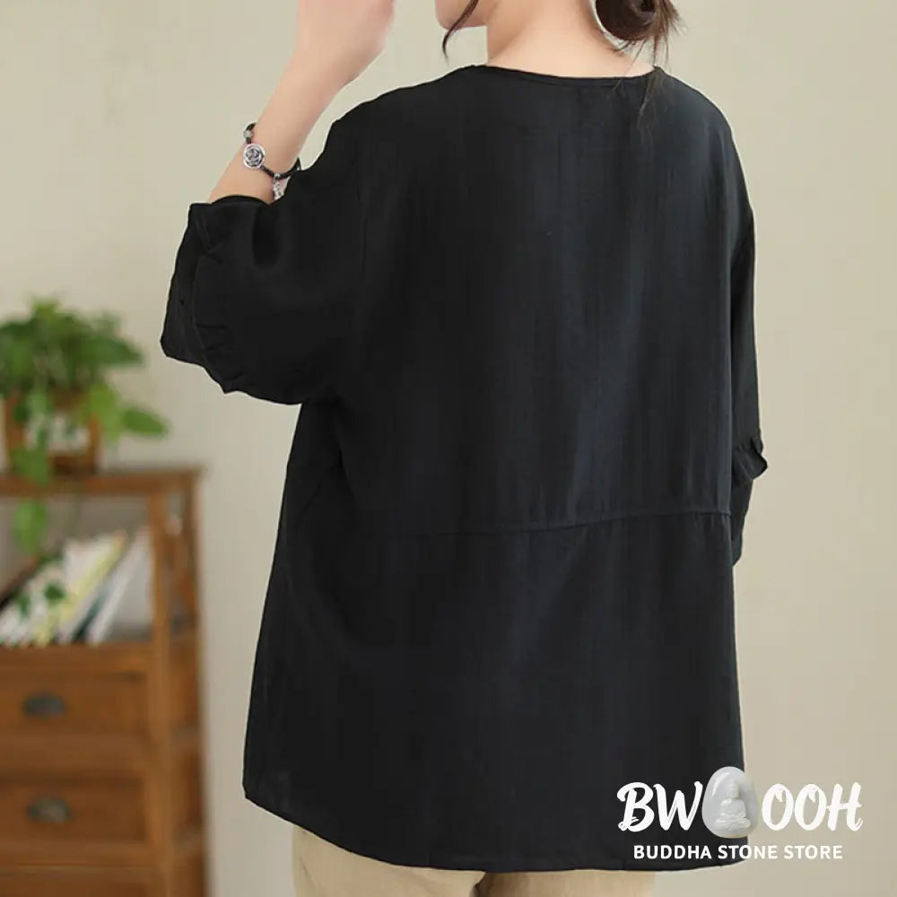 Buddha Stones Casual Summer Plain Crew Neck Women’s Polyester Short Sleeve T-shirt - Women’s T-Shirts