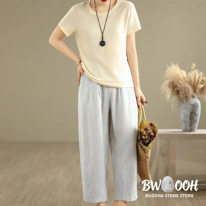 BWOOOH printed harem pants - Casual Summer Solid Color High Waist Wom