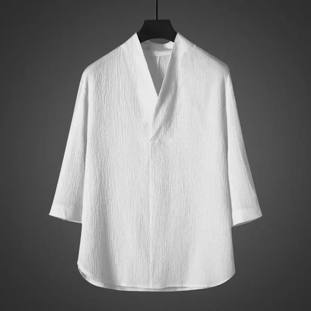 BWOOOH Casual V-Neck Three Quarter Sleeve Men&