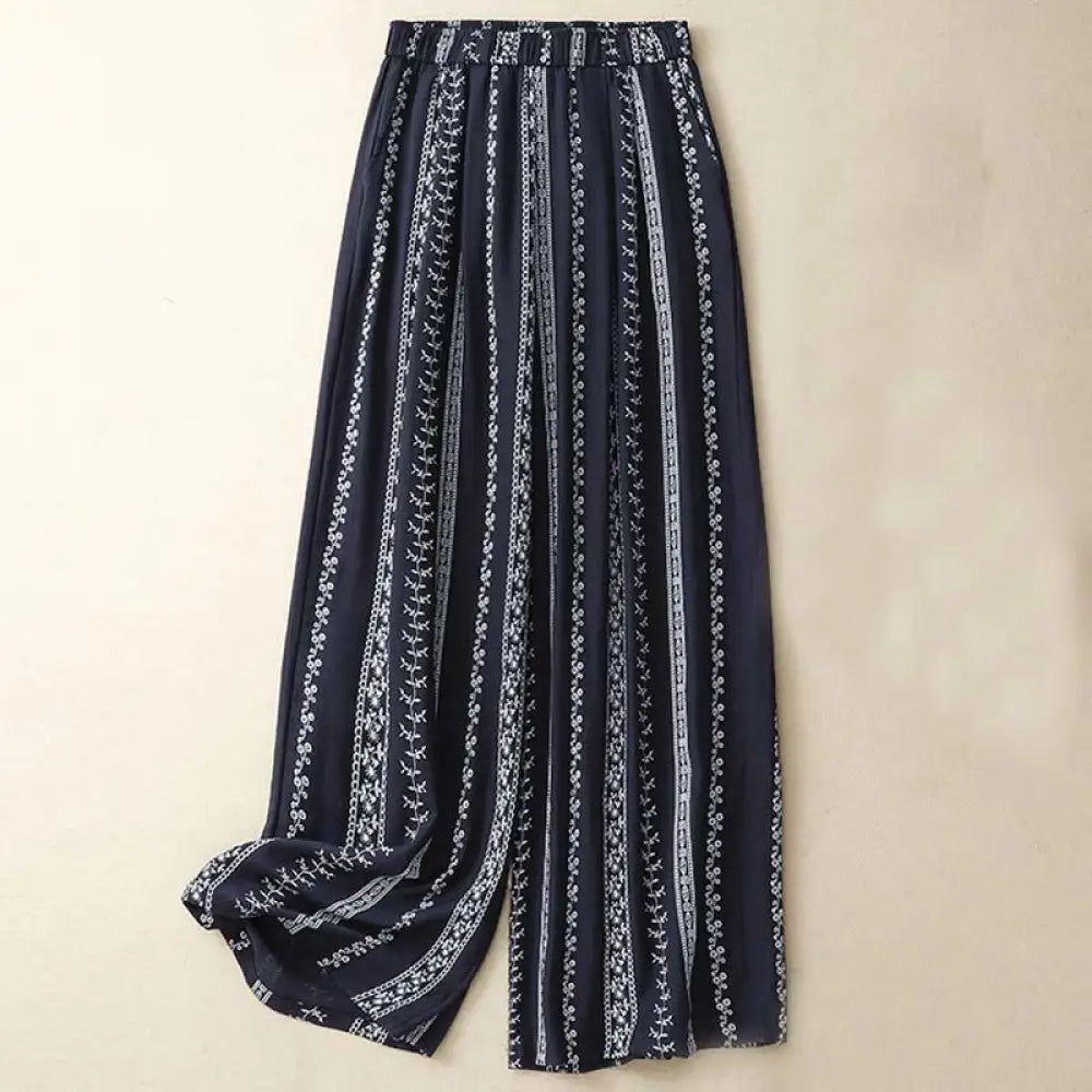 BWOOOH printed wide-leg yoga pants - Casual Vertical Printing Cotton Linen Wo