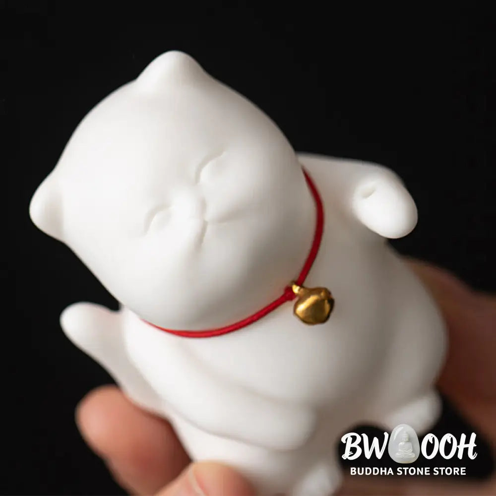 BWOOOH ceramic incense burner - Cat Bell Bamboo Mat Healing Ceramic