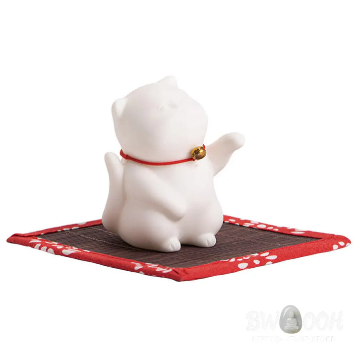 BWOOOH ceramic incense burner - Cat Bell Bamboo Mat Healing Ceramic