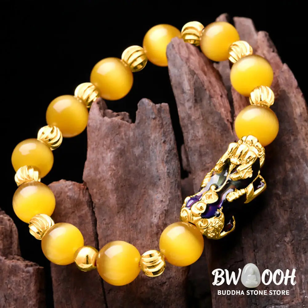 Buddha Stones Cat Eye Color Change PiXiu Support Bracelet - BWOOOH - Bracelet
