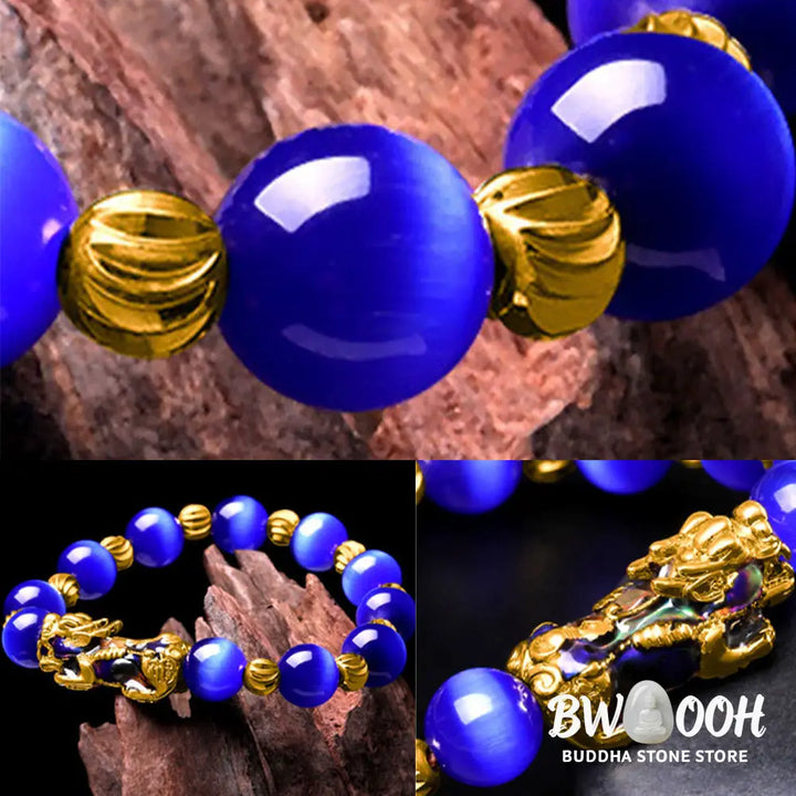 Buddha Stones Cat Eye Color Change PiXiu Support Bracelet - BWOOOH - Bracelet