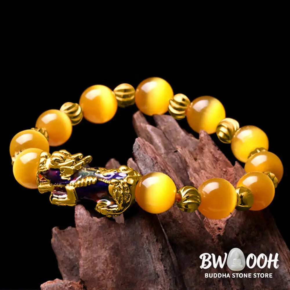 Buddha Stones Cat Eye Color Change PiXiu Support Bracelet - BWOOOH - Bracelet