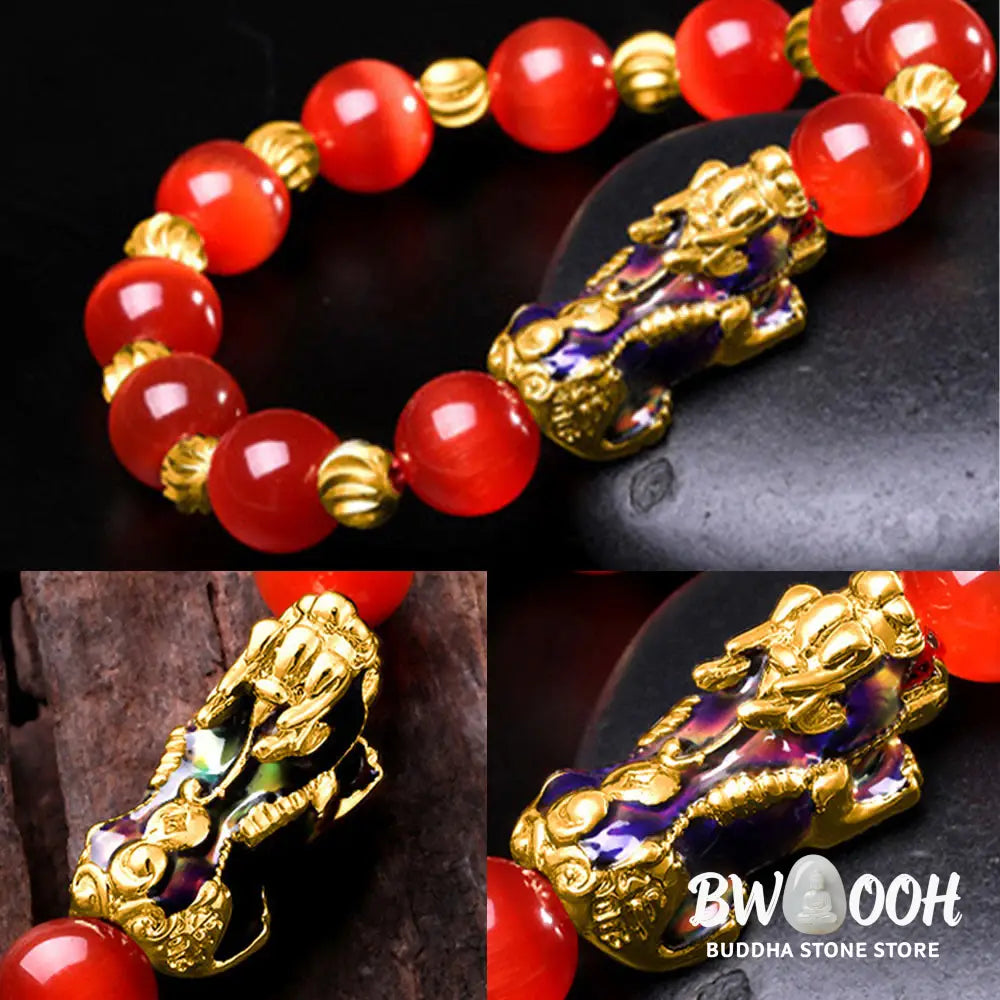 Buddha Stones Cat Eye Color Change PiXiu Support Bracelet - BWOOOH - Bracelet