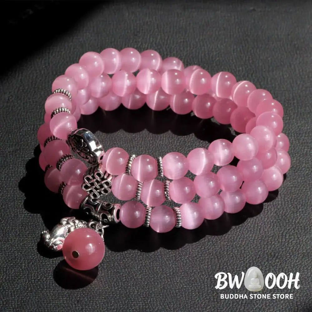 Buddha Stones Cat Eye PiXiu Support Triple Wrap Bracelet - BWOOOH - Bracelet