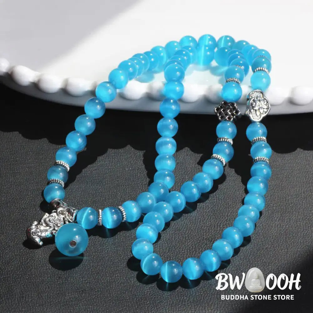 Buddha Stones Cat Eye PiXiu Support Triple Wrap Bracelet - BWOOOH - Bracelet