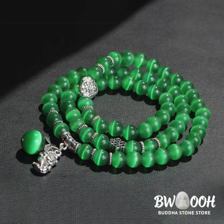 Buddha Stones Cat Eye PiXiu Support Triple Wrap Bracelet - BWOOOH - Bracelet