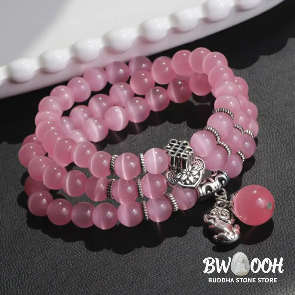 Buddha Stones Cat Eye PiXiu Support Triple Wrap Bracelet - BWOOOH - Bracelet
