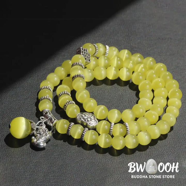 Buddha Stones Cat Eye PiXiu Support Triple Wrap Bracelet - BWOOOH - Bracelet