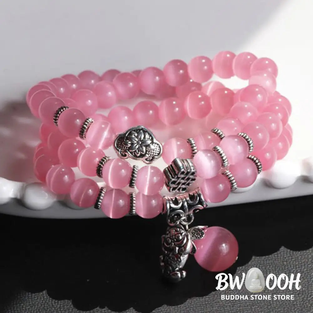 Buddha Stones Cat Eye PiXiu Support Triple Wrap Bracelet - BWOOOH - Bracelet