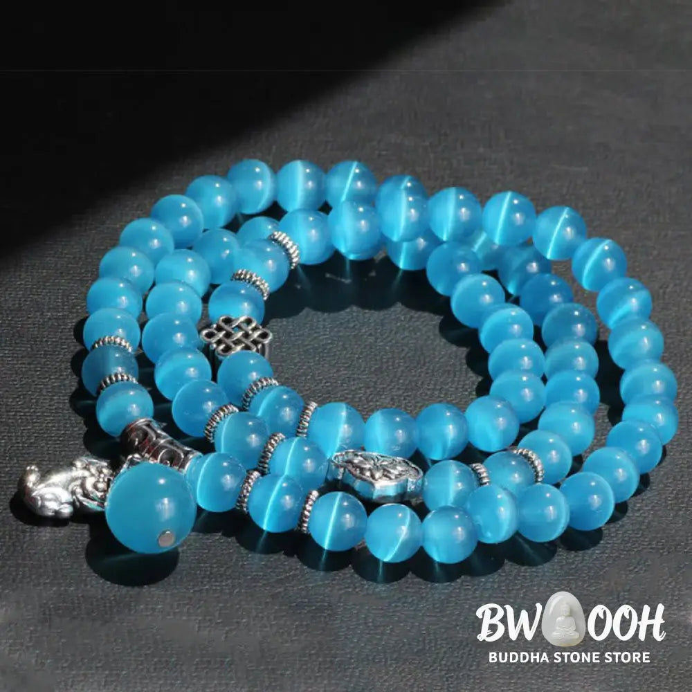 Buddha Stones Cat Eye PiXiu Support Triple Wrap Bracelet - BWOOOH - Bracelet