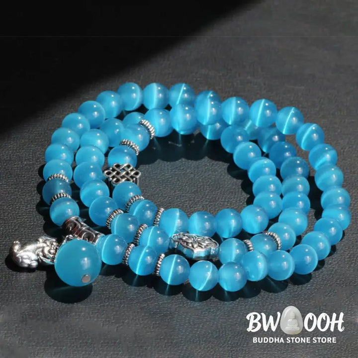Buddha Stones Cat Eye PiXiu Support Triple Wrap Bracelet - BWOOOH - Bracelet