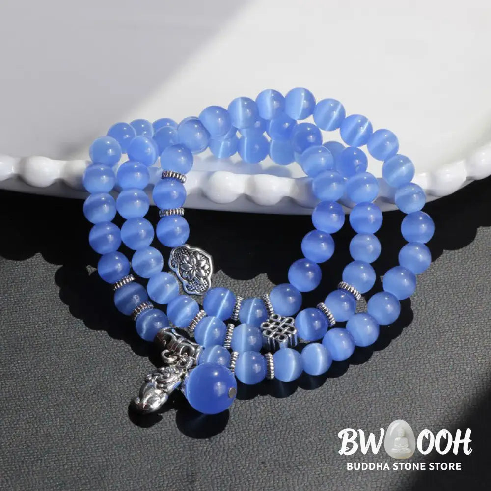 Buddha Stones Cat Eye PiXiu Support Triple Wrap Bracelet - BWOOOH - Bracelet