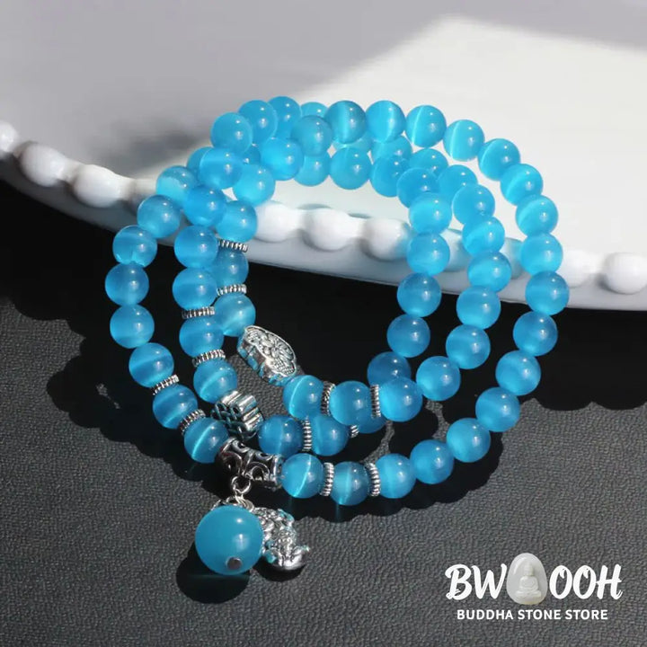 Buddha Stones Cat Eye PiXiu Support Triple Wrap Bracelet - BWOOOH - Bracelet