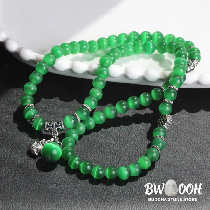 Buddha Stones Cat Eye PiXiu Support Triple Wrap Bracelet - BWOOOH - Bracelet