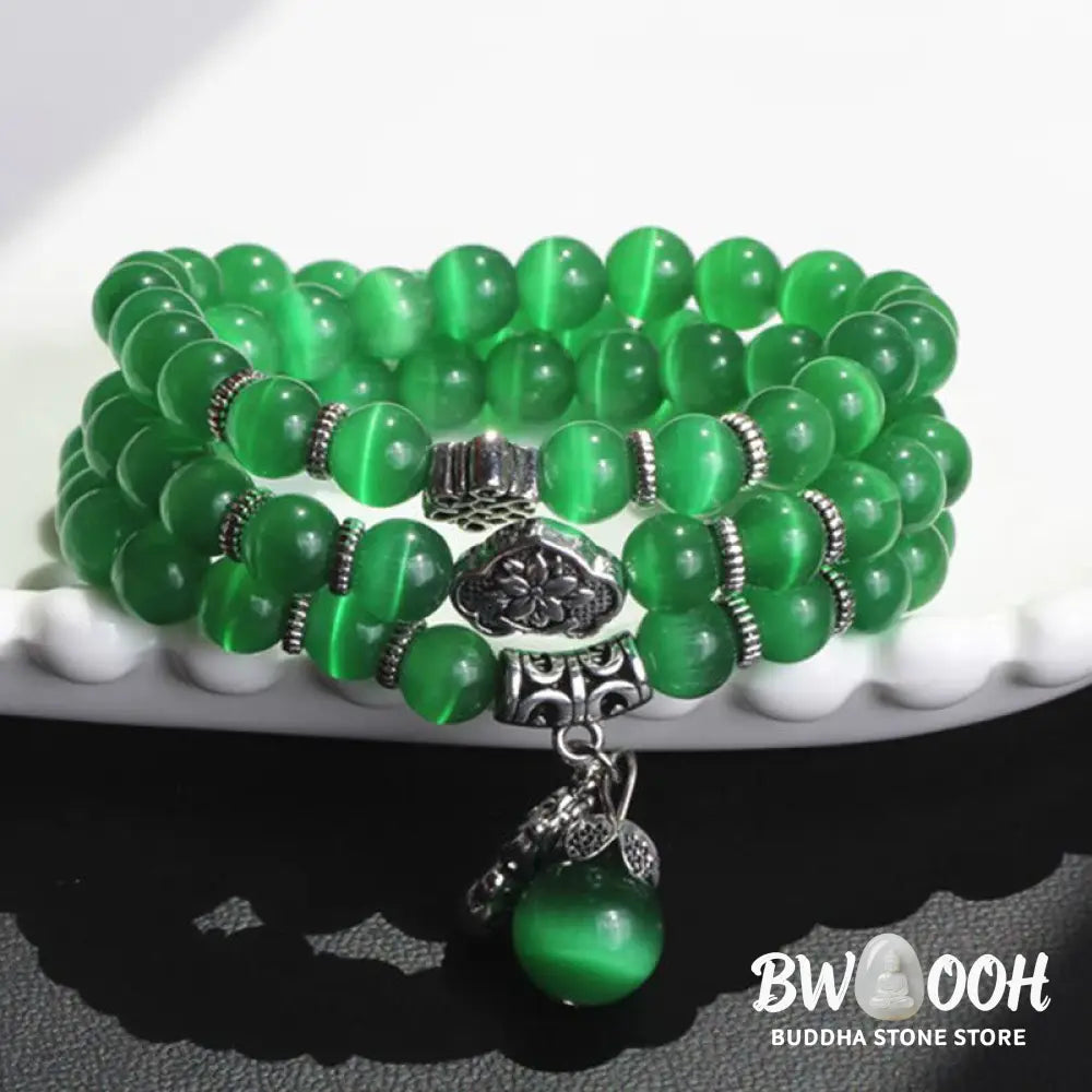 Buddha Stones Cat Eye PiXiu Support Triple Wrap Bracelet - BWOOOH - Bracelet