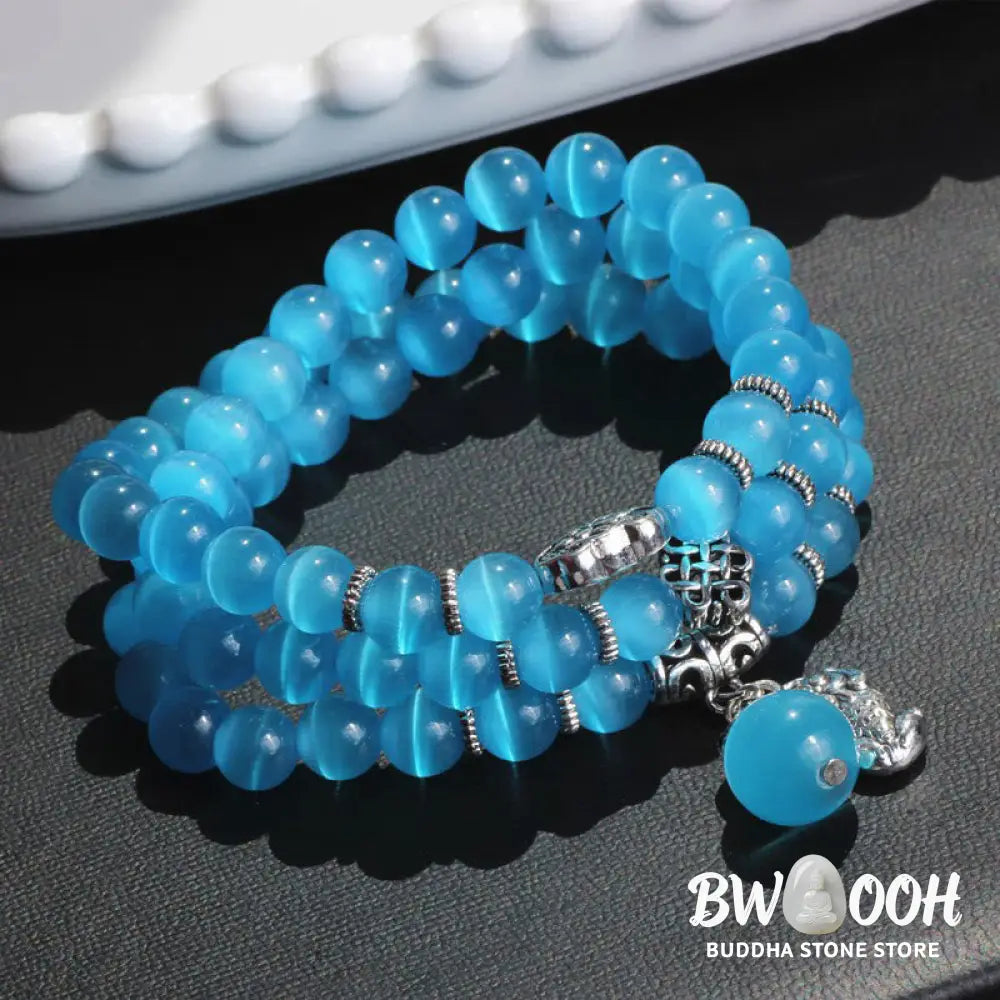 Buddha Stones Cat Eye PiXiu Support Triple Wrap Bracelet - BWOOOH - Bracelet