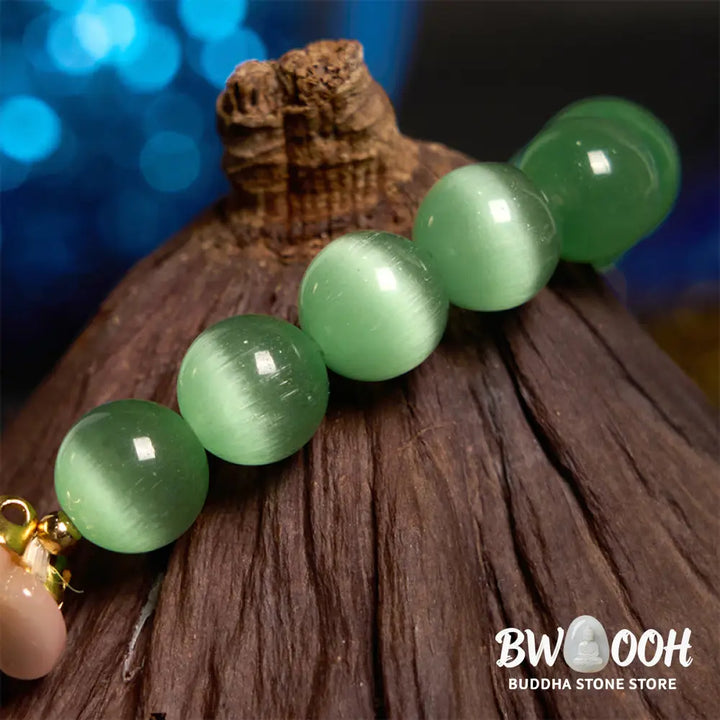 Buddha Stones Cat’s Eye Chrysoberyl Flower Love Bracelet - BWOOOH - Bracelet