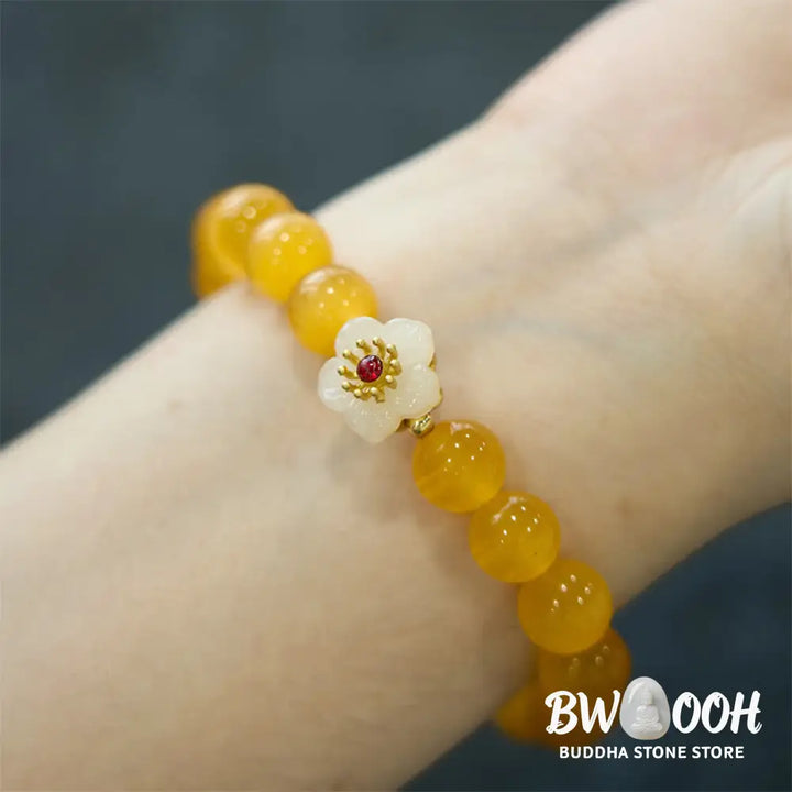 Buddha Stones Cat’s Eye Chrysoberyl Flower Love Bracelet - BWOOOH - Bracelet