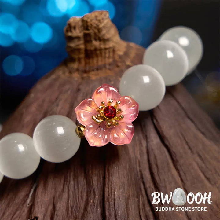 Buddha Stones Cat’s Eye Chrysoberyl Flower Love Bracelet - BWOOOH - Bracelet