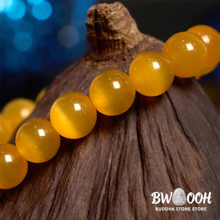Buddha Stones Cat’s Eye Chrysoberyl Flower Love Bracelet - BWOOOH - Bracelet
