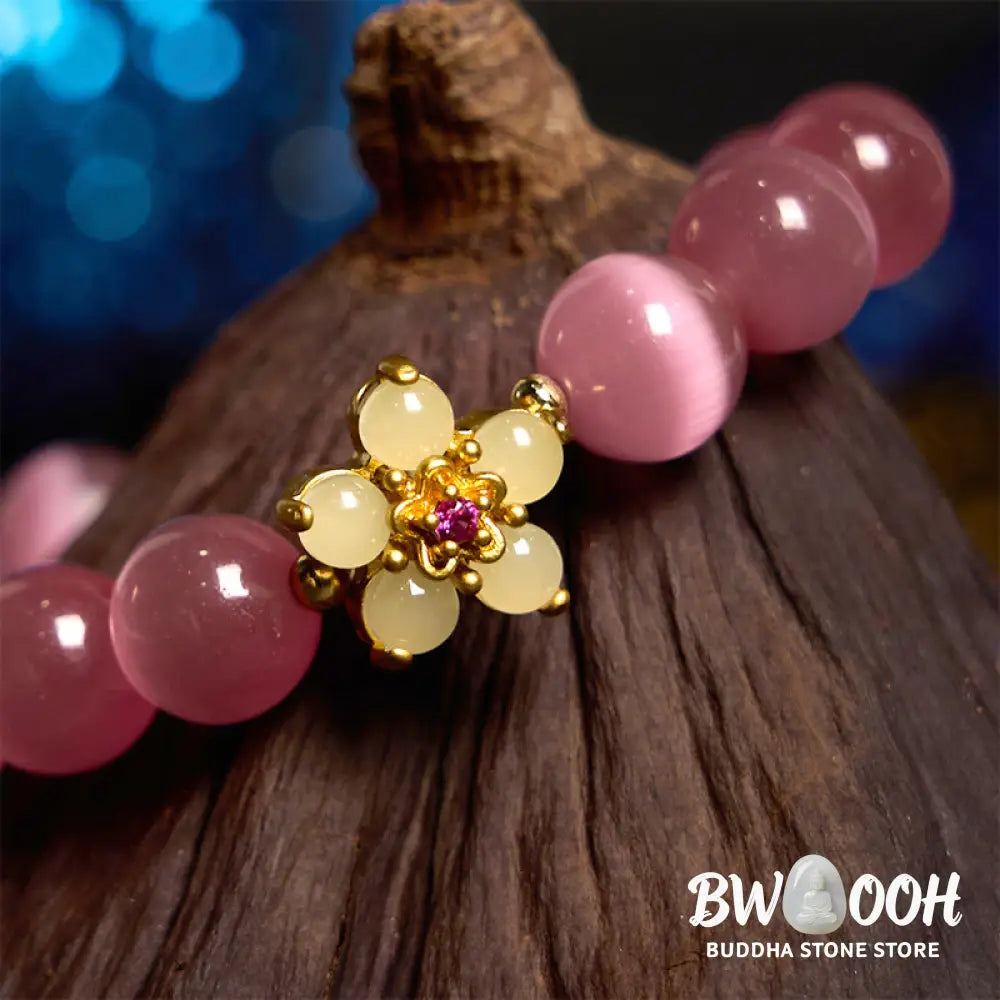 Buddha Stones Cat’s Eye Chrysoberyl Flower Love Bracelet - BWOOOH - Bracelet