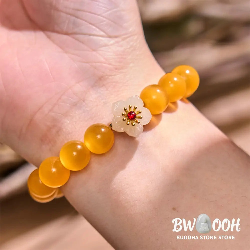 Buddha Stones Cat’s Eye Chrysoberyl Flower Love Bracelet - BWOOOH - Bracelet