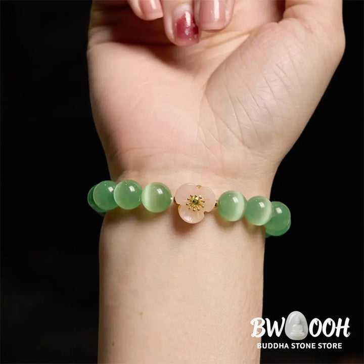 Buddha Stones Cat’s Eye Chrysoberyl Flower Love Bracelet - BWOOOH - Bracelet