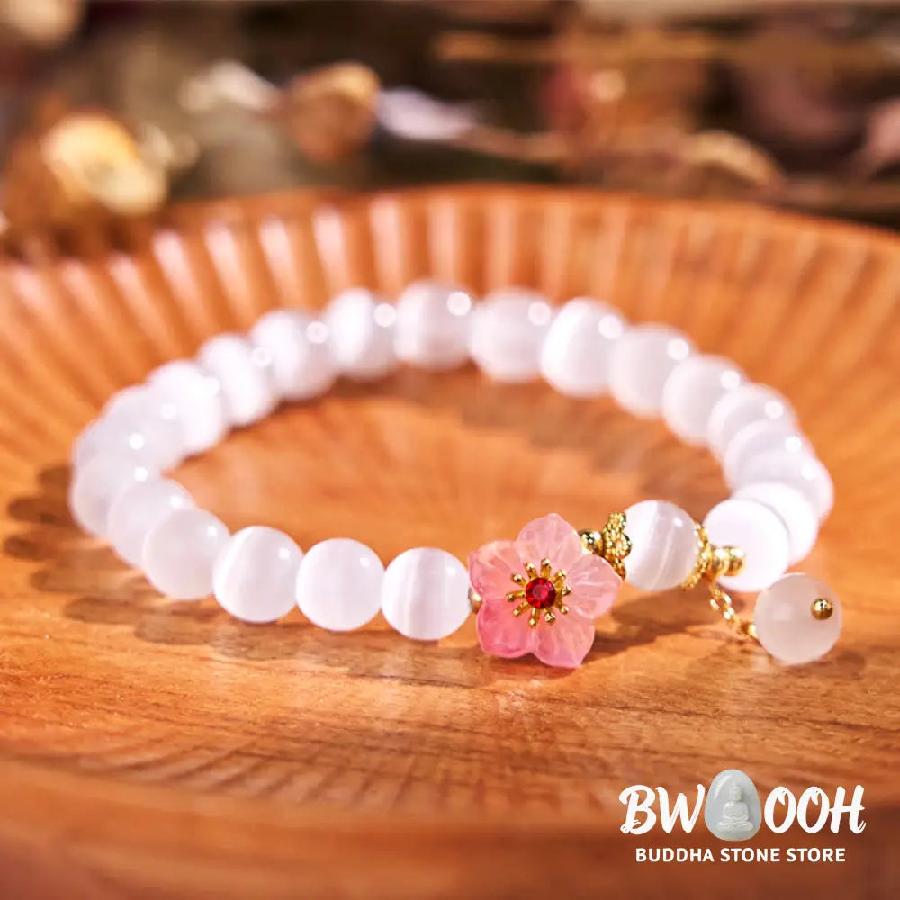 Buddha Stones Cat’s Eye Chrysoberyl Flower Love Bracelet - BWOOOH - Bracelet